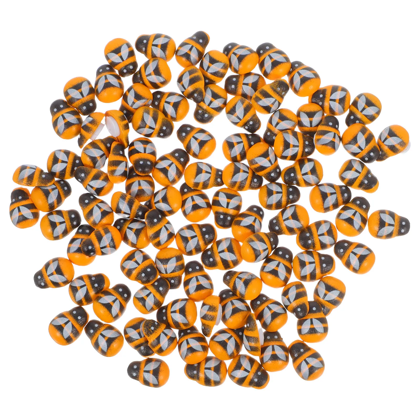 

100Pcs Wooden Bee Crafts Self-Adhesive DIY Scrapbooking Wedding Farmhouse Decor 1.2x0.9x0.5cm Bee Craft Small Bees for Crafts