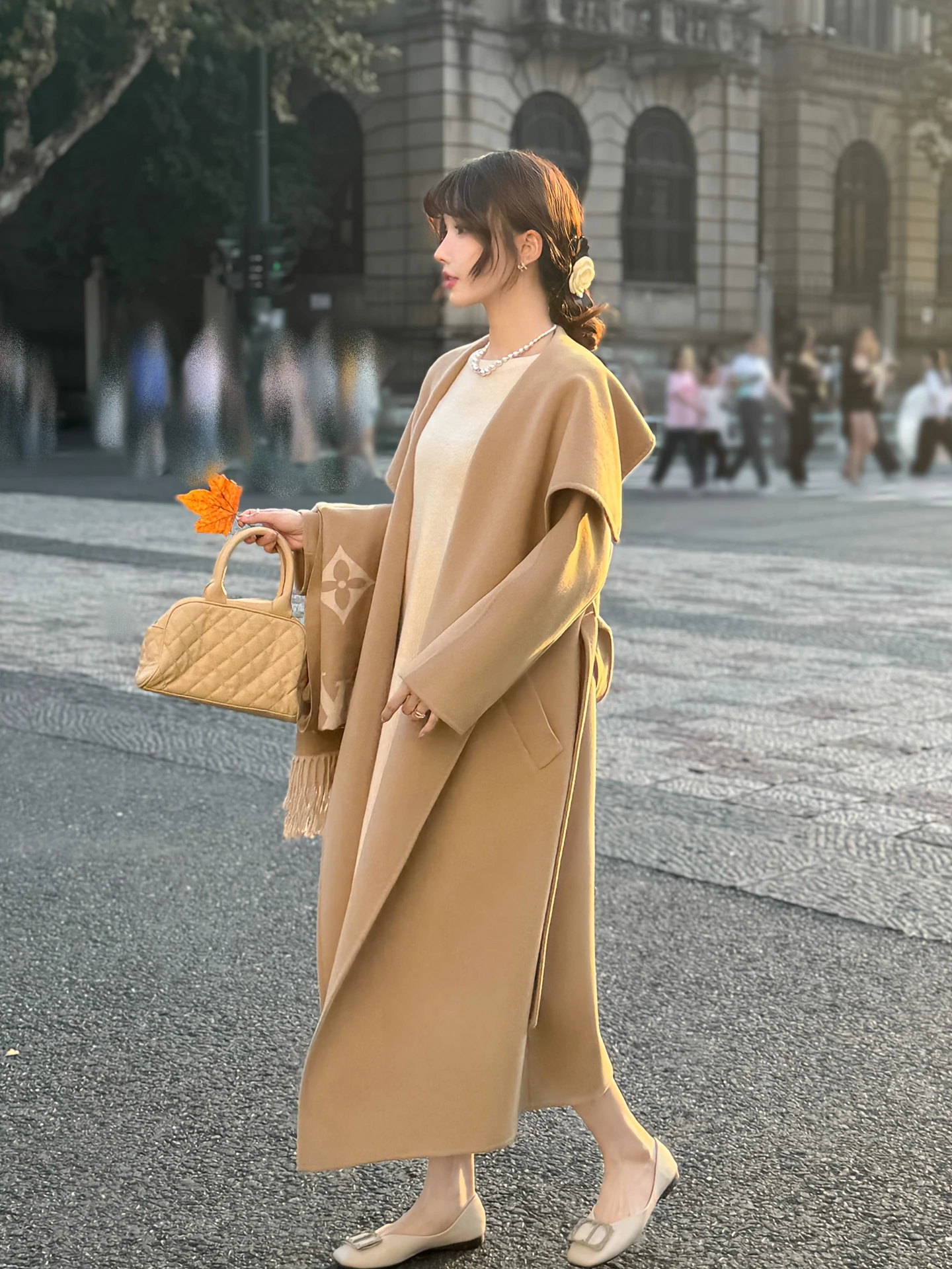 

Double-Sided Woolen Coat Women's Luxury Feeling Full Wool Large Collar Lazy Coat Winter Korean Sle Loose Fit Long Sve