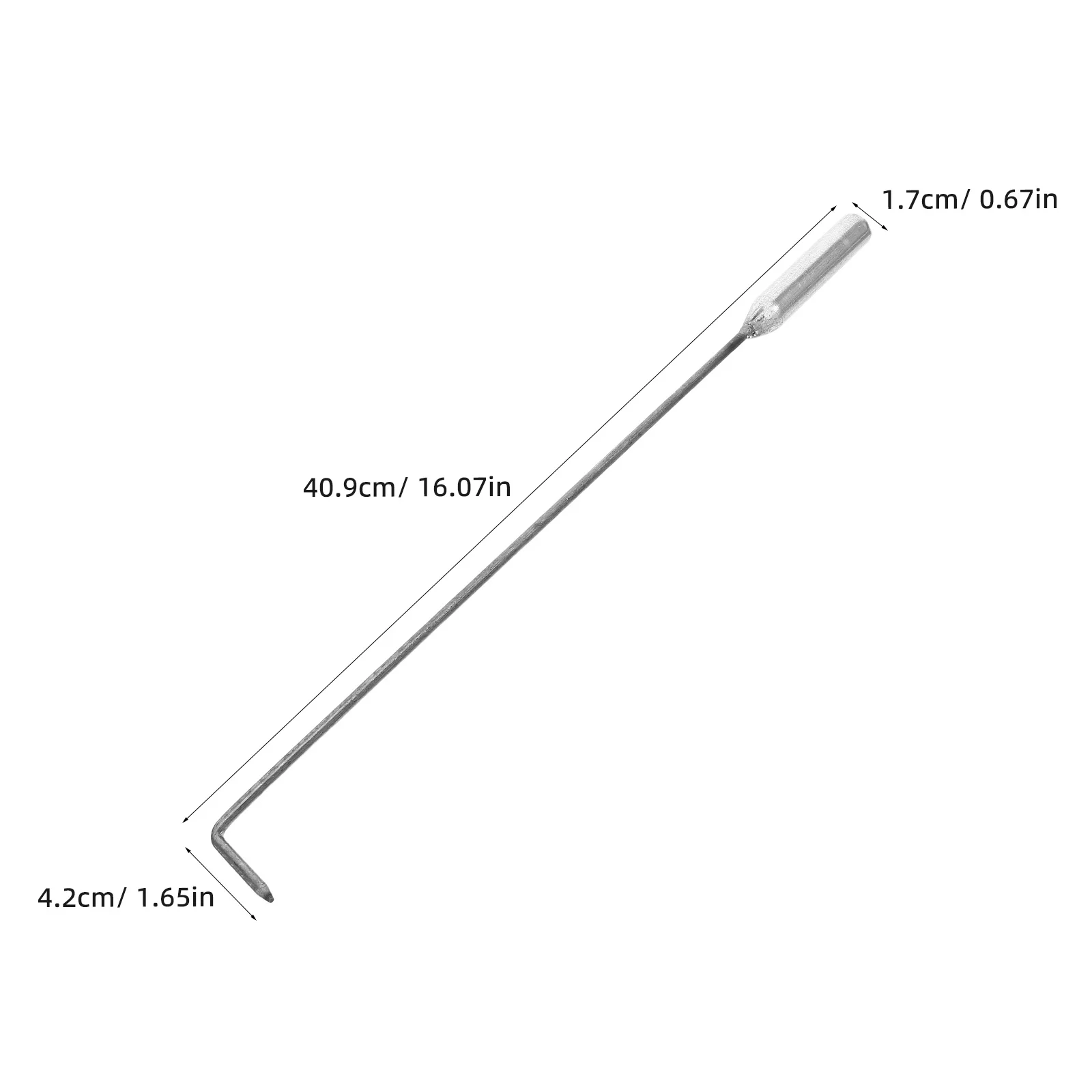 الحديد الموقد بوكر طويل النار بوكر ل موقد الخشب مدفأة داخلية 40.9 سنتيمتر الثقيلة حفرة النار أداة هوك الفحم التخييم شواء #3