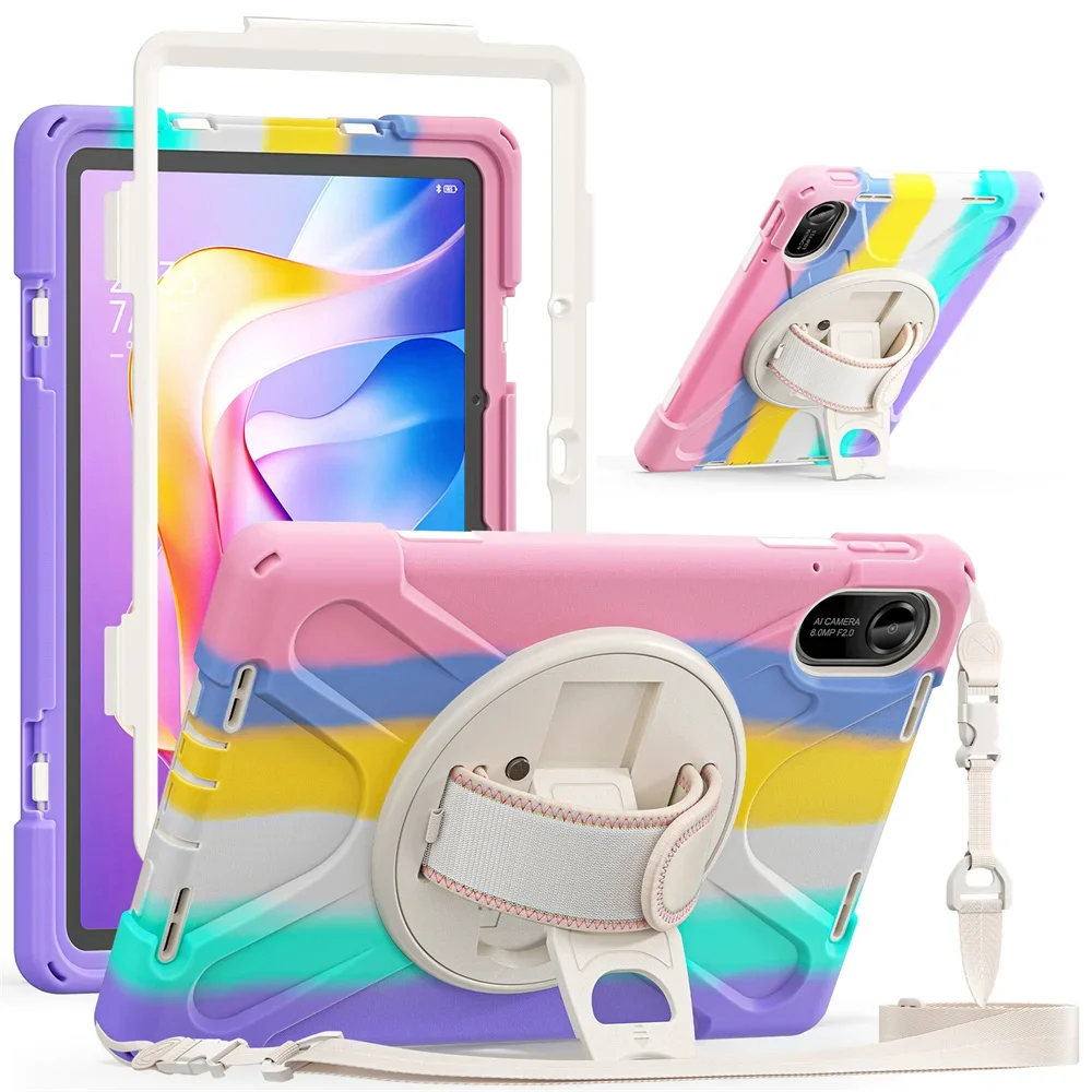 360 Rotating Case For Redmi Pad 2 2025 SE 8.7 inch Redmi Pad Pro Mi Poco Pad 12.1 Kickstand Cover Shockproof With Hand Shoulder
