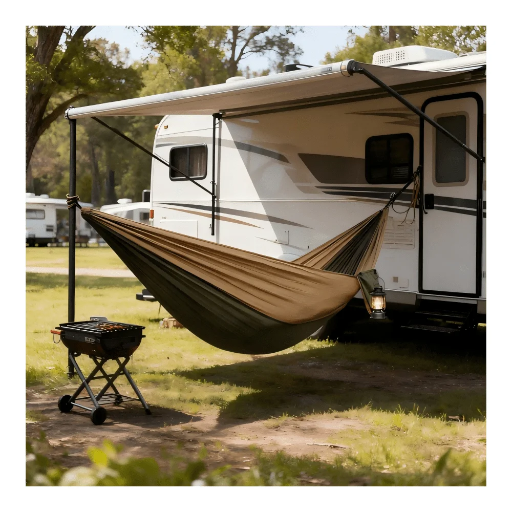 

Ultralight Breathable Outdoor Camping Hammock With Connecting Buckles And TieDown Ropes Heavy Duty, 118Foot Length, Durable Nyl