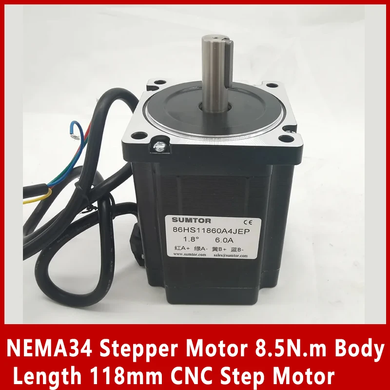 

High Torque NEMA34 Stepper Motor 8.5N.m Body Length 118mm CNC Step Motor CE ROHS