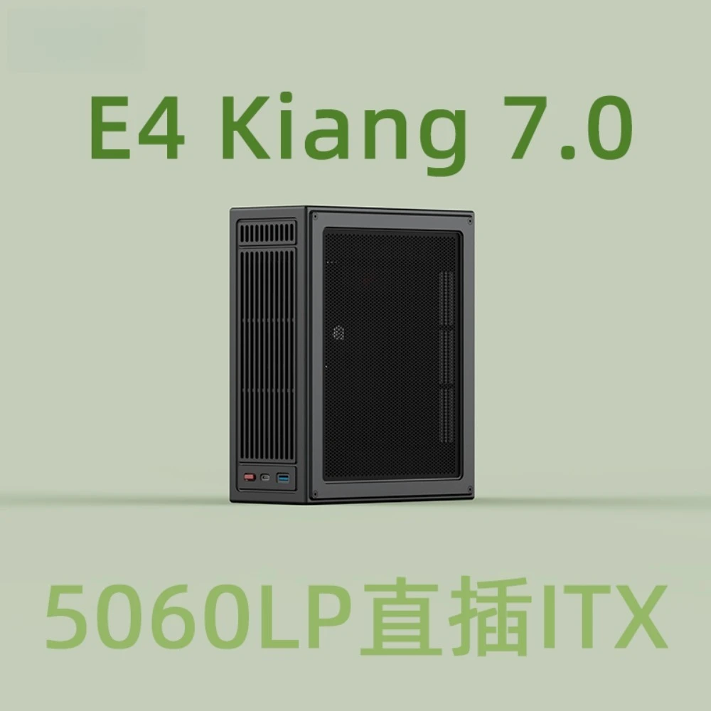 2024 New Tiny4 4L Pure Aluminum CNC ITX Case Half Height Double Slot Direct Insert Tool Card Chassis
