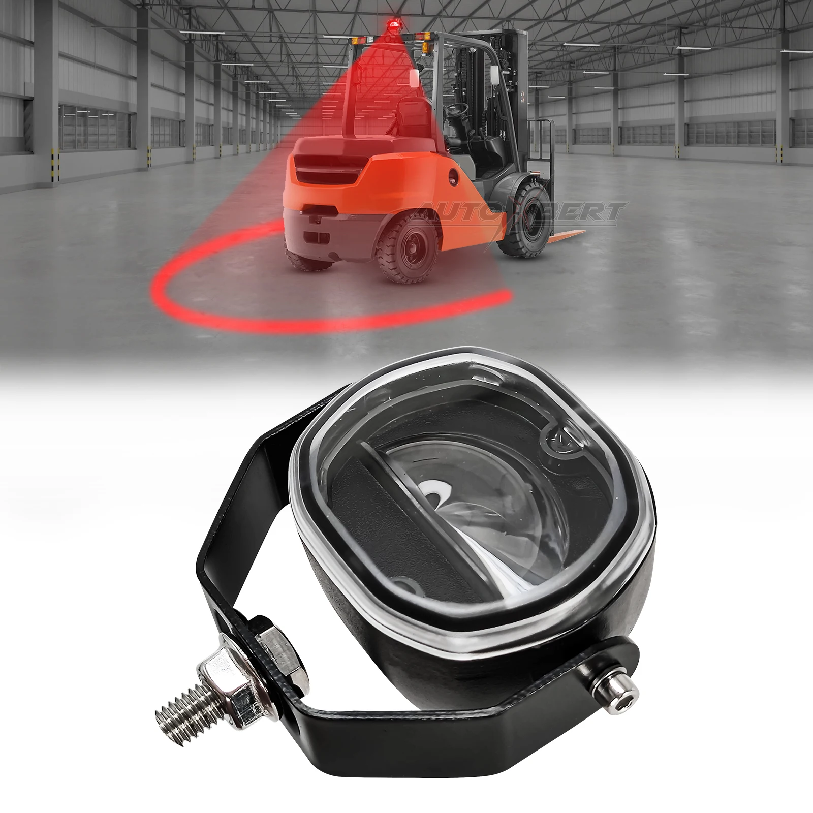 Universal Arc LED Waterproof Forklift Warning Light LED Boundary Lamp Safety Reversing Red Pedestrian Warehouse Adjustable Truck