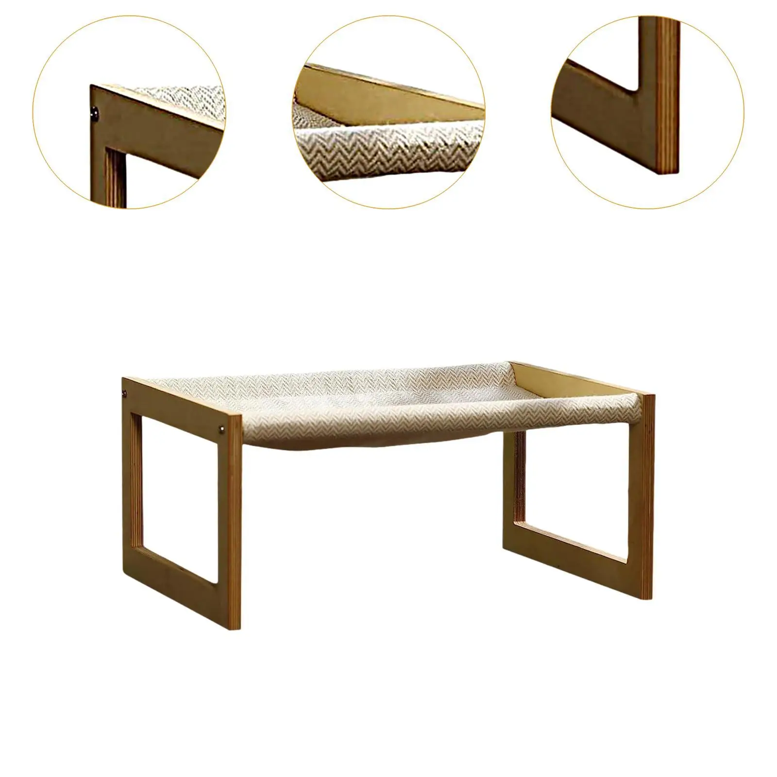 Lit hamac pour chat antidérapant, chaise pour animaux de compagnie, lit surélevé pour chien, lit surélevé en bois pour chat