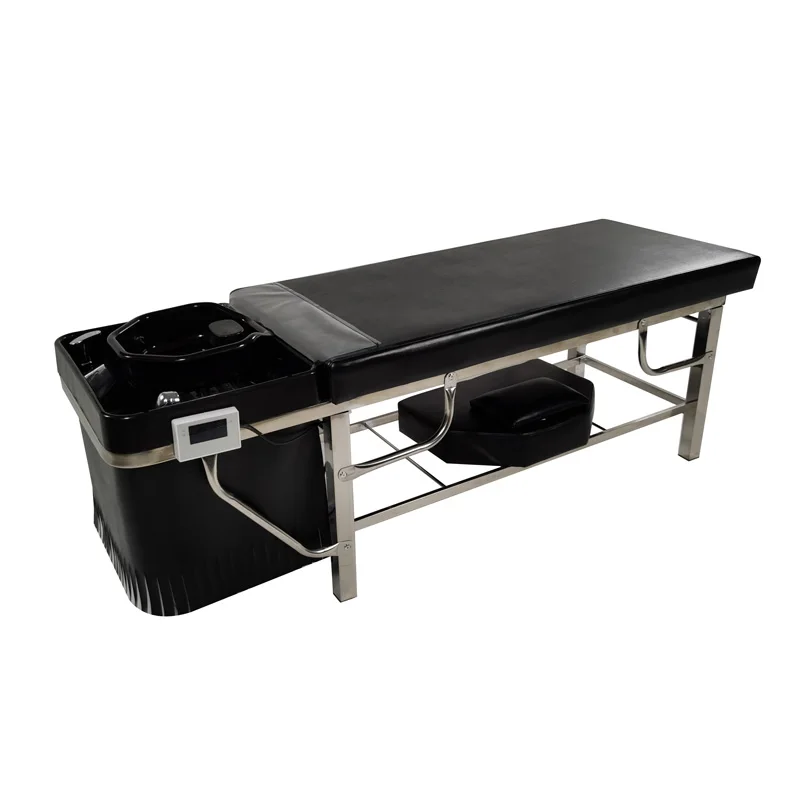 

Barber shop special new stainless steel frame Thai shampoo bed Guangdong Province full lying massage hair salon hair flush bed