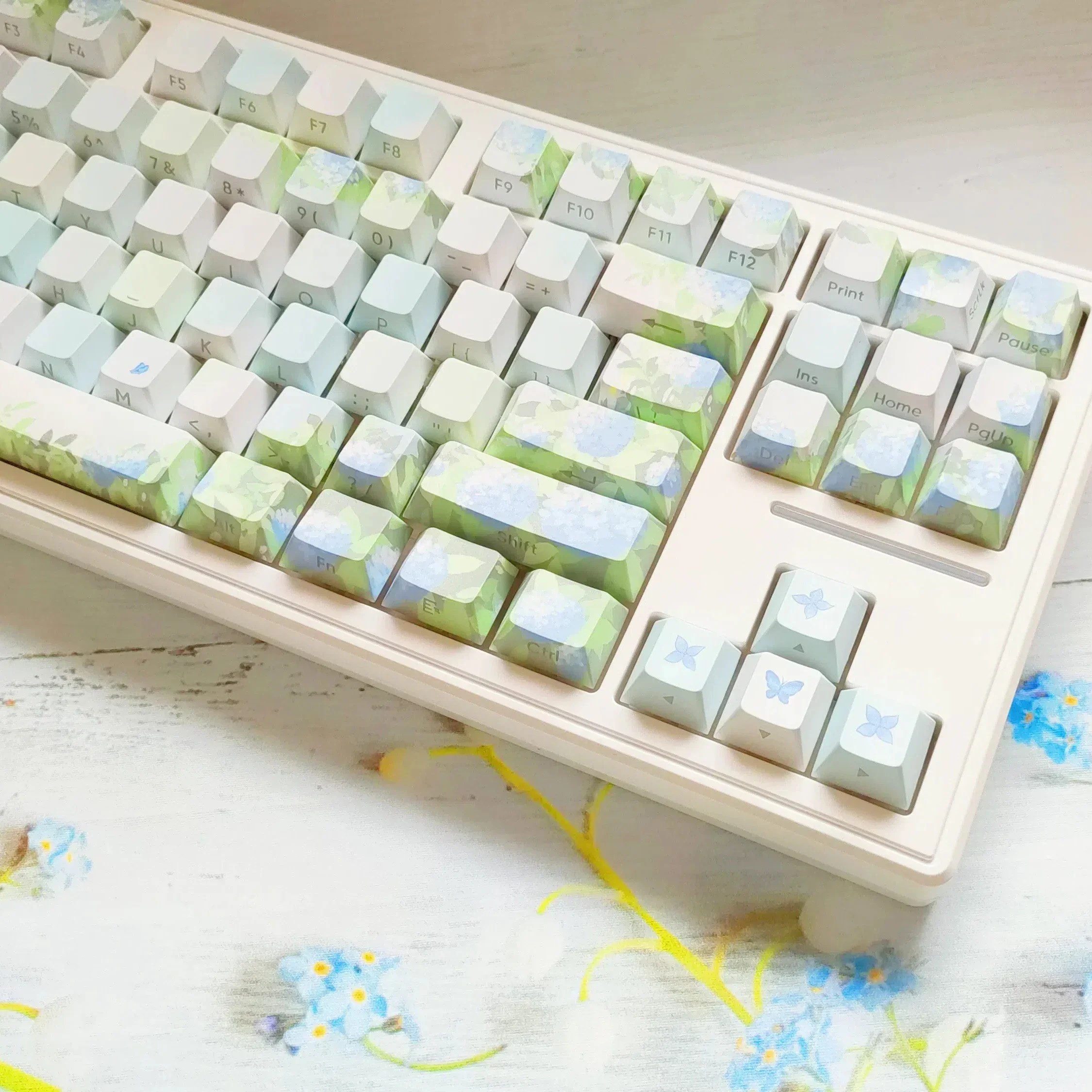 Summer Dye Sub PBT Keycaps, Brilho através de Keycaps, Perfil Cereja para Gateron, Swtches MX, 133 Chaves