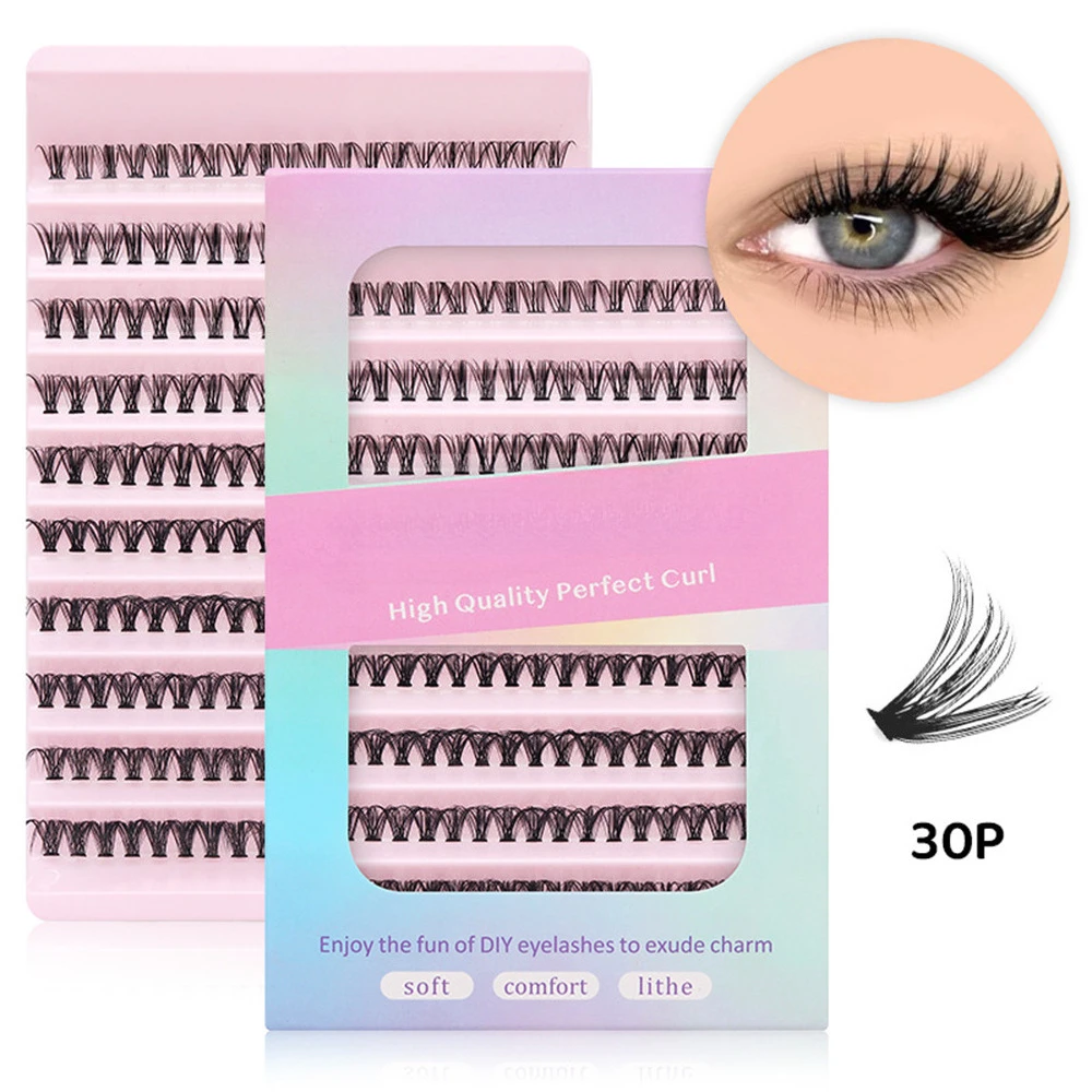 Flurry Ciglia Finte C/D Curl 8-16mm FAI DA TE Individuale Cluster Ciglia Naturale Sottile Spessa Estensione Strumenti di Trucco 30/60/80P