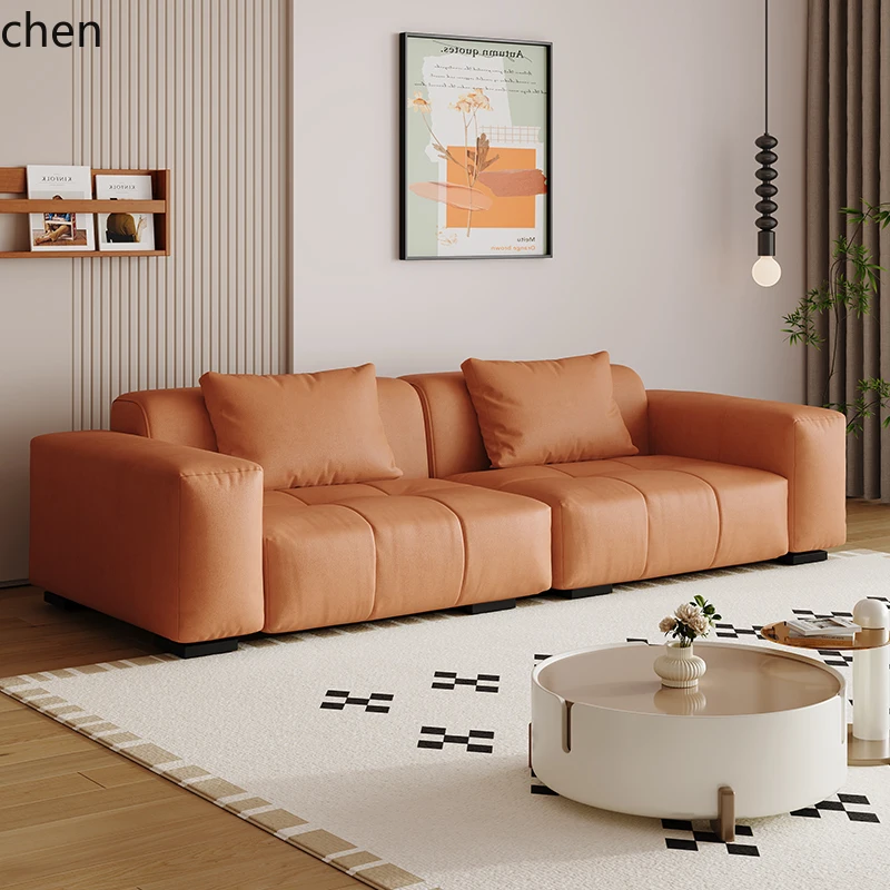 HT leave-in technology cloth pixel sofa small apartment living room straight row apartment bed and breakfast sofa