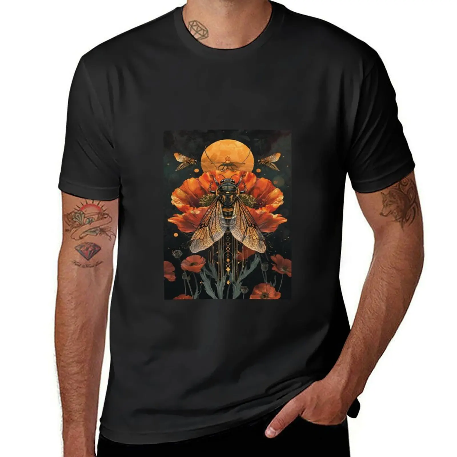 Year of the Cicada Moon T-Shirt aesthetic clothes tops sports fans plus sizes fitted t shirts for men