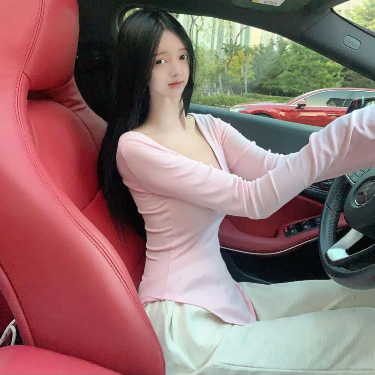 Dongda Gate primavera otoño Sexy u-ne largo Sve mujer Slim Fit Base irt ort ajustado Top ropa interior camiseta