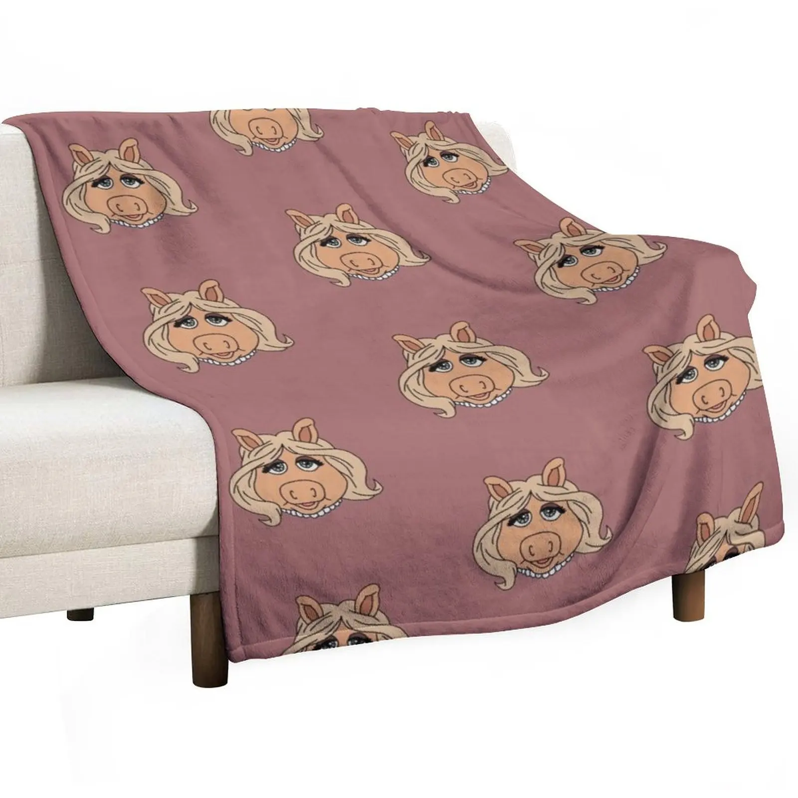 Miss Piggy Throw Blanket Cute Plaid Sleeping Bag Blankets