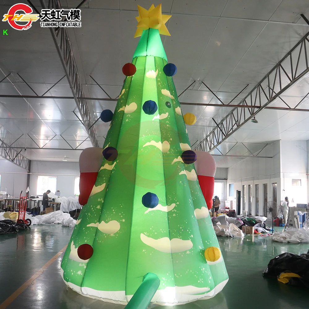 Fast Shipping 6m-19ft High Inflatable Christmas Decoration Tower Tent Outdoor Inflatable Christmas House Santa Grotto for Sale