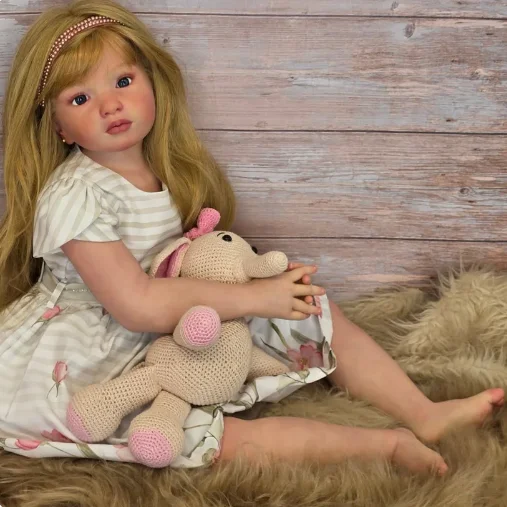 

Кукла-реборн St.Store 42 дюйма Aloenka Pretty Girl, уже окрашенная, с корнями волос, светлые волосы, в подарок