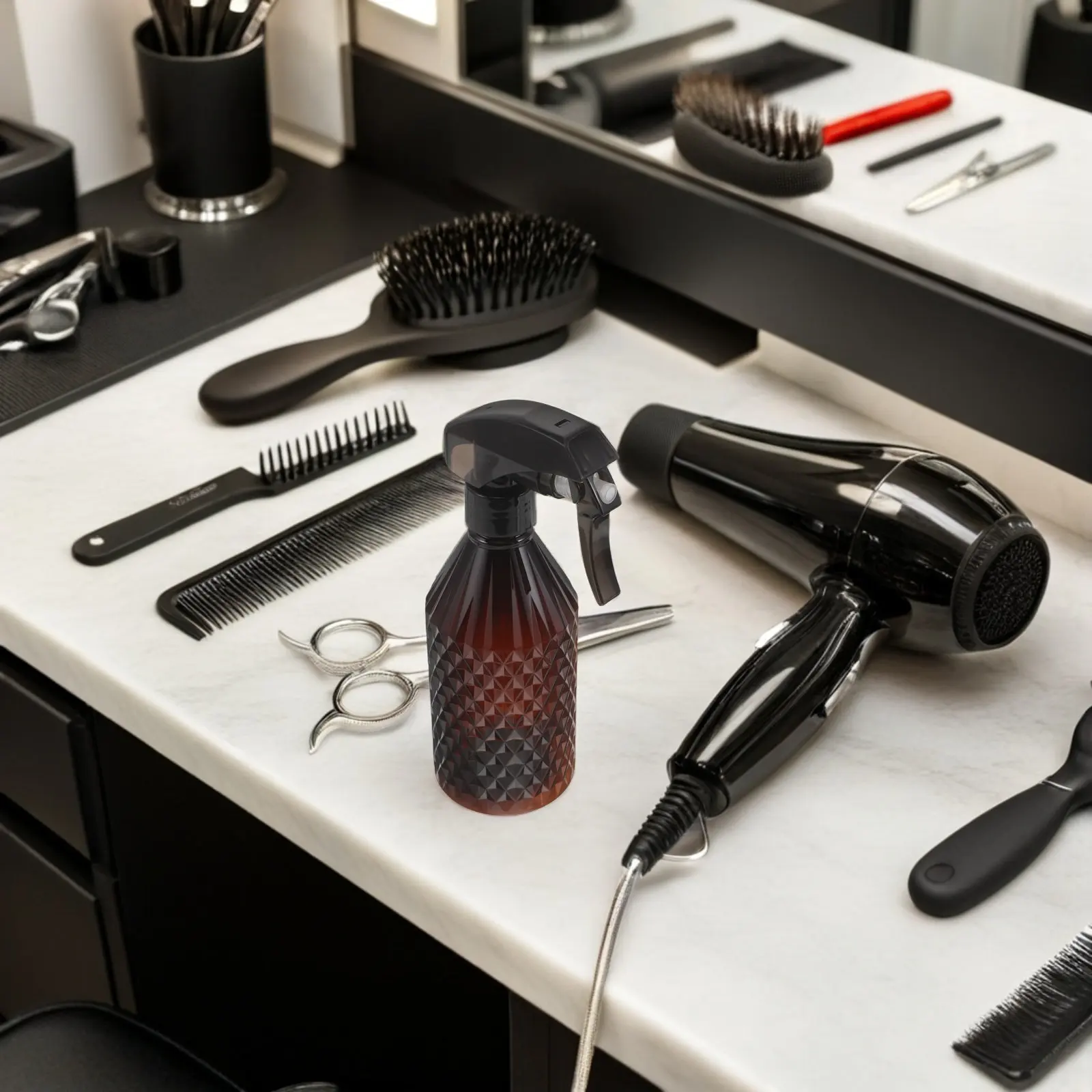 Hair Spray Bottle 200ml Fine Mist Sprayer Refillable Plastic for Salon Barber Styling Home Use