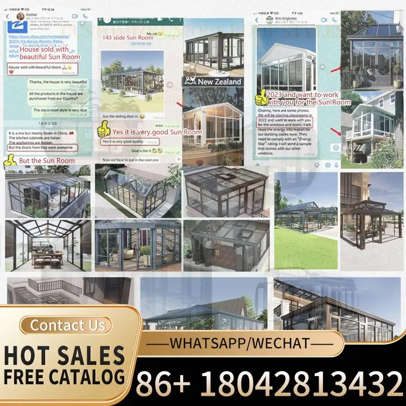 

Алюминиевая конструкция с плоской крышей, стеклянный дом, настройка зданий для сада, двора и солнечной комнаты на заднем дворе