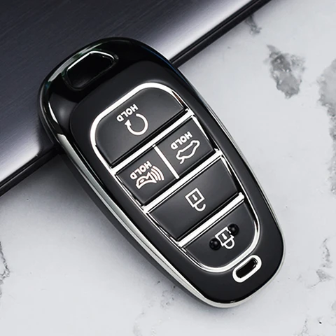 Чехол для автомобильного ключа из ТПУ с 4/5/7 кнопками для Hyundai Santa Fe Tucson 2022 NEXO NX4 Atos Solaris Prime 2021