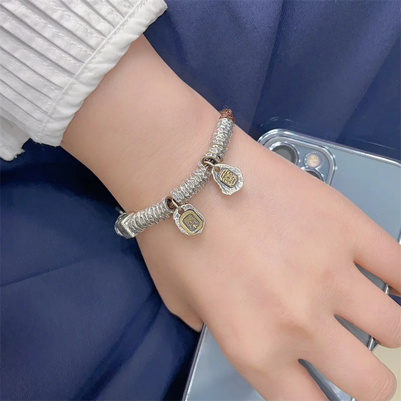 

Sterling Silver Bracelet S925 For Woman Female Girl And Man Male Boy Original Manual Lovers Retro Style Popular Fashion Jewelry