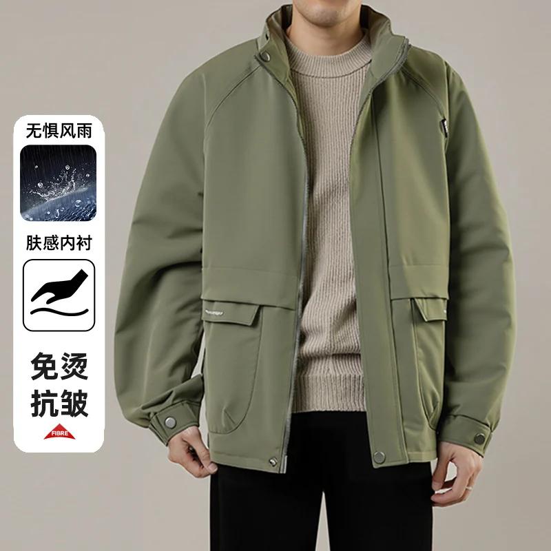 

Casual Loose Long Sleeve Jacket for Young Men Spring Autumn American retro brand loose and handsome multi-pocket cargo jacket