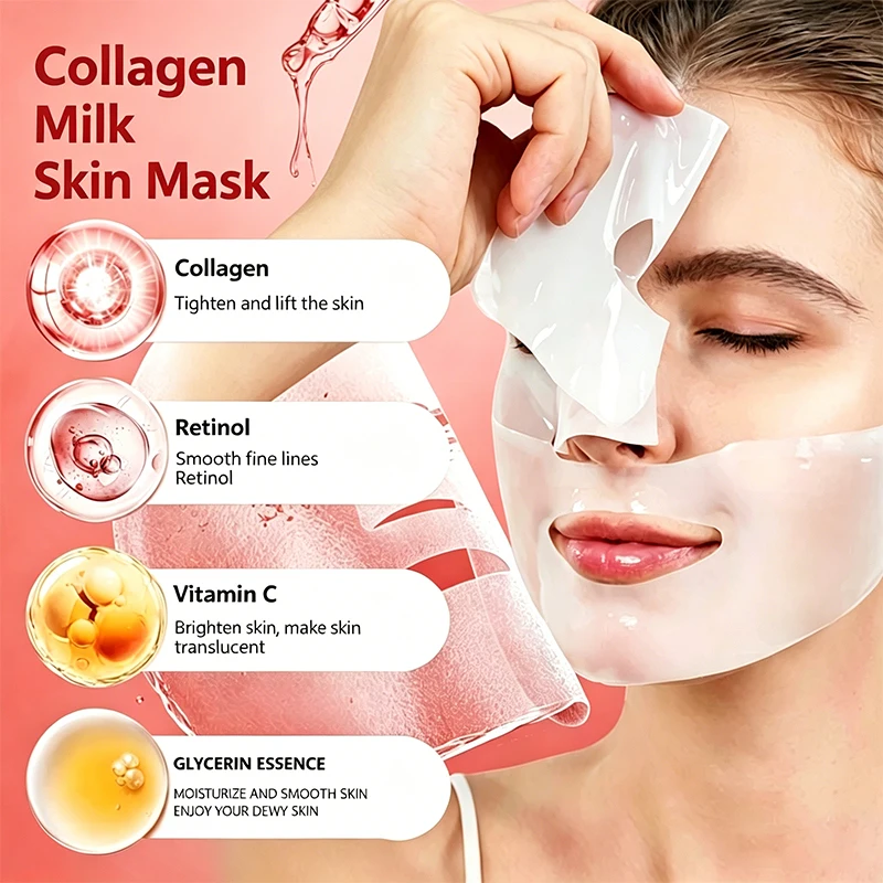 5-teiliges Biologisches Kollagen-Gesichtsmasken-Set - Tiefenhydratation, Porenverengung, Feuchtigkeitspflege, Aufhellung für Alle Hauttypen – Detail 2