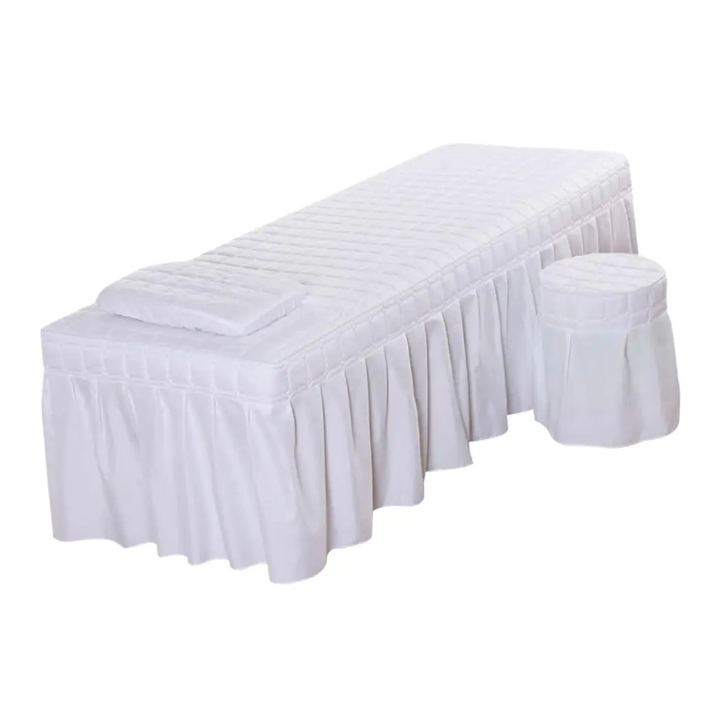 Massage Mattress Bed Sheet Velvet Table Cover with Skirt Cushion Cover Set for Beauty Salon Clinic