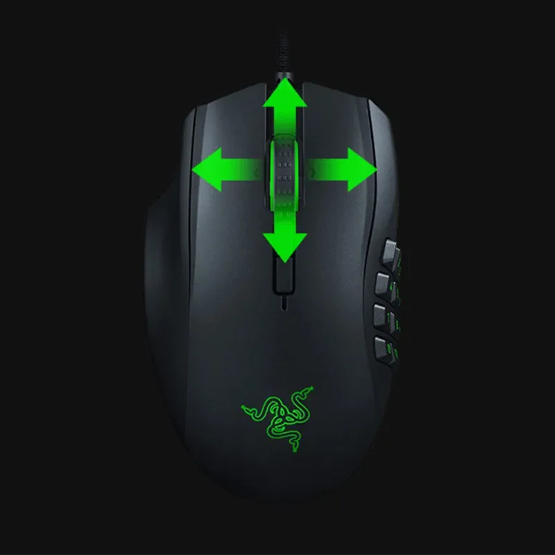 ماوس ألعاب مريح لليد اليسرى من Razer Naga مع 12 زرًا إبهامًا قابل للبرمجة - 8,200 نقطة لكل بوصة قابلة للتعديل