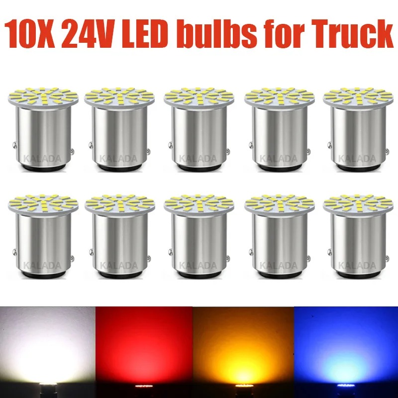 

10X 24V 1156 1157 BA15S BAY15D Bulbs DRL Truck White 6000K LED 3014SMD Daytime Running Lamp Turn Signal Light Car Accessories