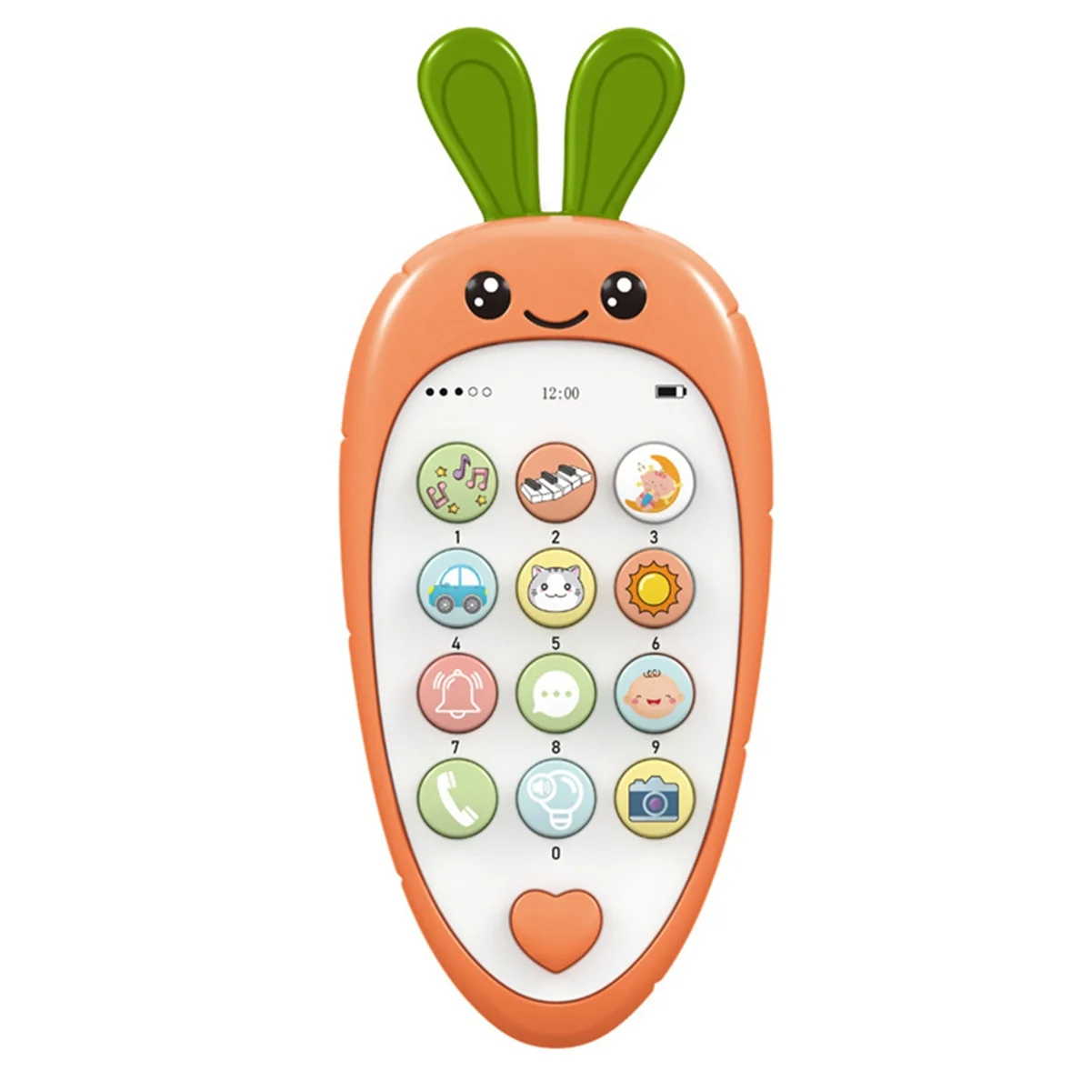 Baby Cell Phone Toy with Early Education & Music, Learning Educational Fake Phone for Kids, Sensory Toy for Kids Orange