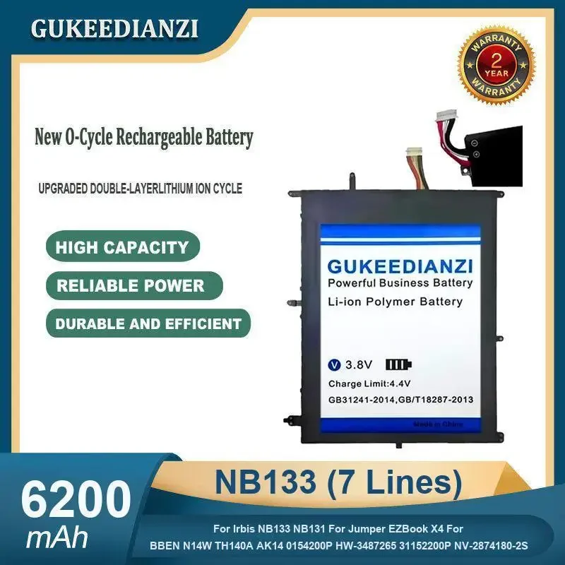 

6200mAh NB133 (7 Lines) Laptop Battery For Irbis NB133 NB131 For Jumper EZBook X4 For BBEN N14W TH140A