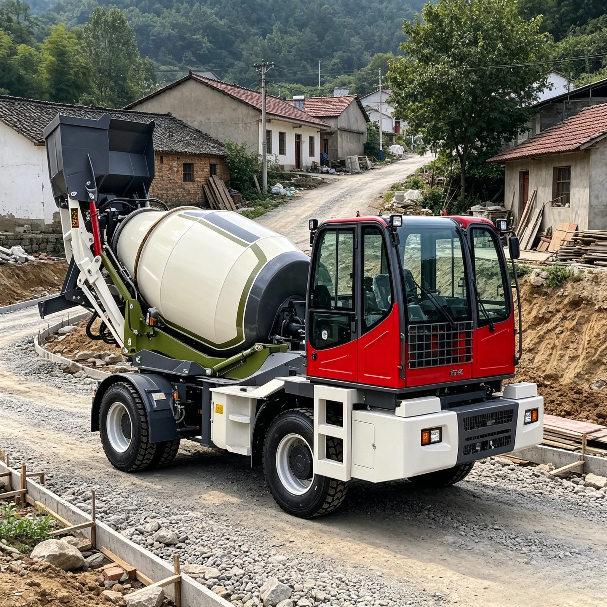 Self Loading Concrete Mixers Truck with Cement Bucket for Building Material Construction Site Customized
