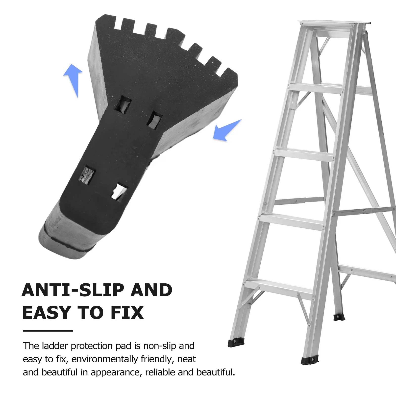 

1Set Non-Slip Ladder Feet Covers Durable Easy to Fix Replace Extension Foot Protector Thick Design Home Must-Have