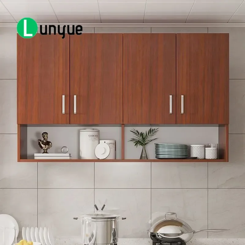 Solid Wood Wall Mounted Cabinet Storage Locker for Living Room Kitchen Balcony Home Organization Furniture Space Saving Decor