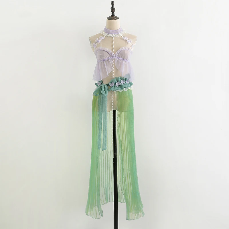 

Новое горячее эротическое сексуальное платье русалки для ролевых игр Allure с глубоким V-образным вырезом, кружевное белье, сетчатое платье Babydolls, перспективное экзотическое порно платье с жемчужной цепочкой