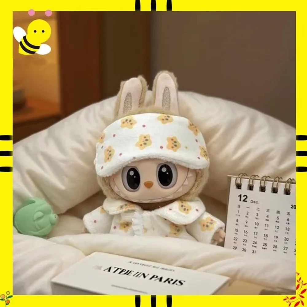 

Одежда для V1 V2 V3 Labubu, милые плюшевые аксессуары для кукол Idol, одежда для Labubu, мини-пижама с маской для глаз, каваи из трех предметов