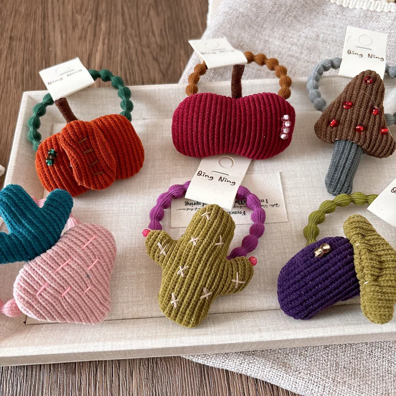 Nette einzigartige Cartoon Scrunchies Kinder Mädchen Kinder elastische Haarbänder Zubehör Krawatte Haarring Seil Kopfschmuck Kopfbedeckung Ornament – Detail 4