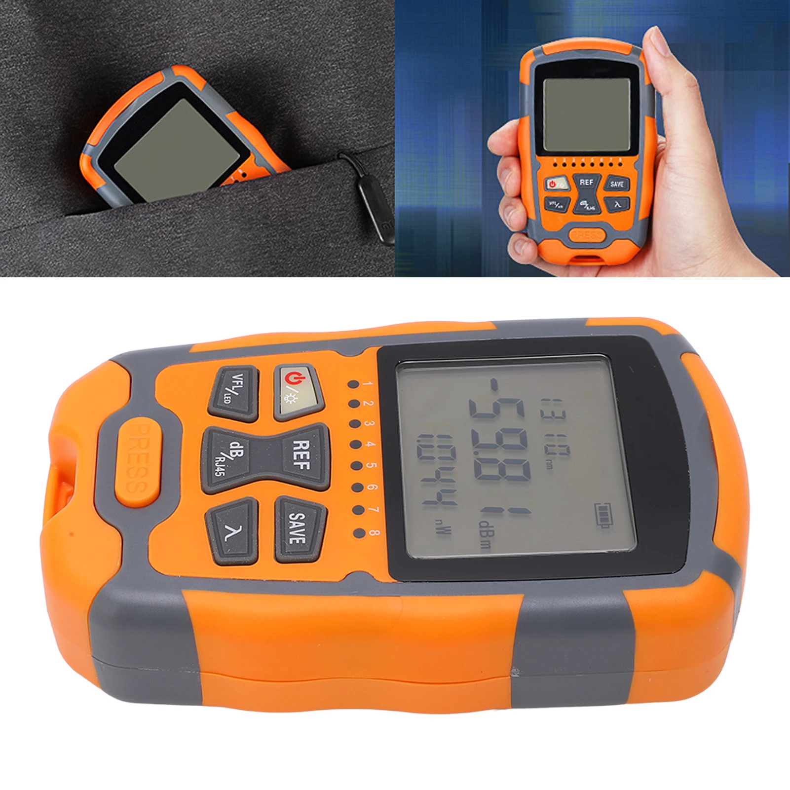 ZK30 Optical Fiber Power Meter Digital Display Optic Cable Tester ‑70~+10dbm for Communication 10MW