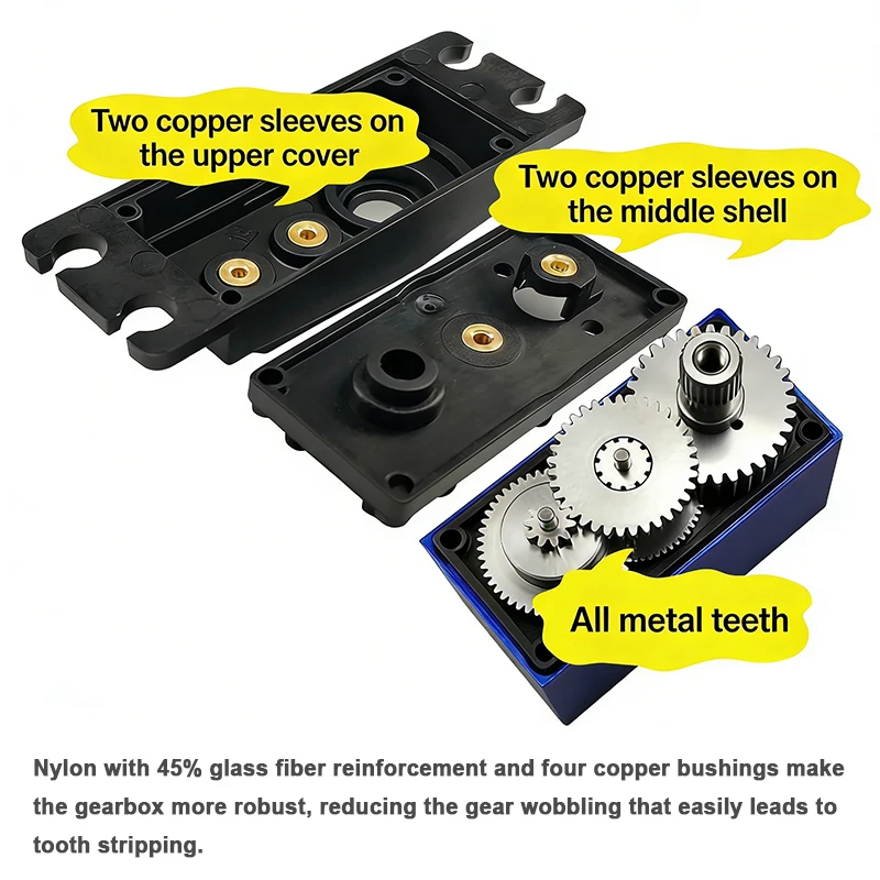 SPT70HV 70kg Serwo Cyfrowe o Dużym Momencie Obrotowym z Metalowymi Przekładniami, Wysoka Prędkość, Zakres 180/270 Stopni, do Samochodów RC 1:5 X-MAXX KRATON Baja, Serwa do Ramion Robotów