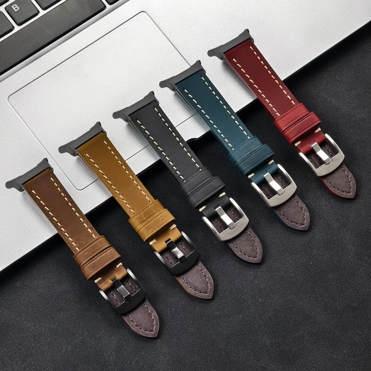 حزام جلدي لساعة سامسونج جالاكسي 7 الترا 47 ملم سوار معصم سريع الإصدار لساعة جالاكسي الترا حزام الساعات 22 ملم 2027 #2