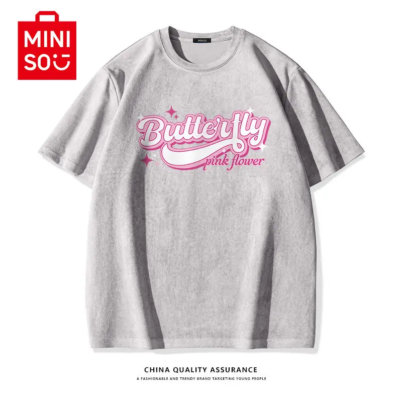 Mininstants Barbie T-shirt à manches courtes pour hommes et femmes, pur coton, col rond, décontracté, mode décorative, demi-manches, été