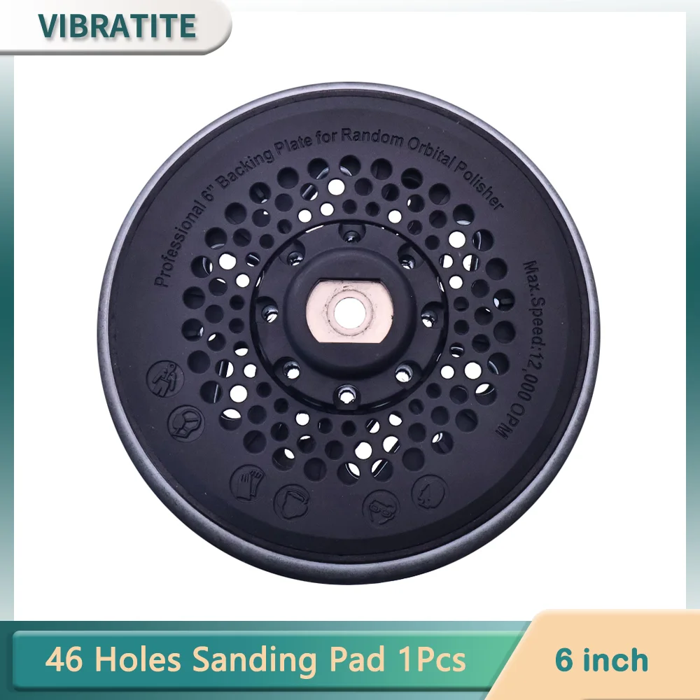6Inch 150MM Hook and Loop Sanding Pad Kit 46 Holes Replacement Pad Dust-Free Random Orbital Sanding for Polishing and Grinding