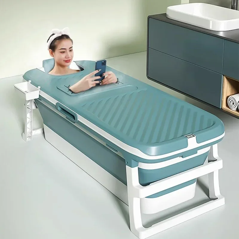 

Внутренняя ванна для спальни, современная минималистичная синяя ванна для взрослых, роскошная мужская складная ванна, ванная комната