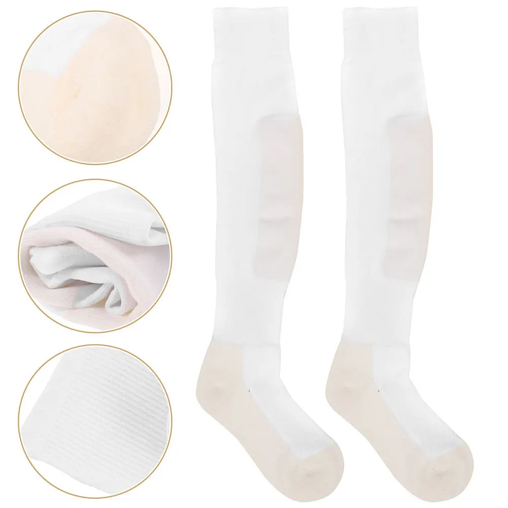 

1 пара утолщенных носков для фехтования выше колена для занятий спортом, защита до колена, поддержка нескользящей подошвы для катания на лыжах, бега, футбола