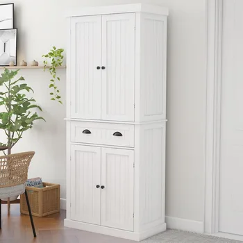 72" Pantry Cabinets Freestanding Food Kitchen Pantry Storage...