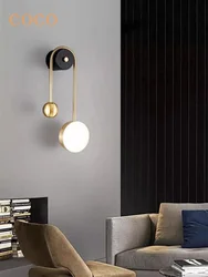 Nordic minimalist LED wall light gold spherical lighting fixture living room kitchen bedroom bedside wall light lighting