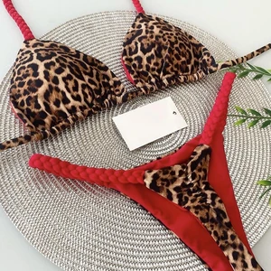 Ruotongsept roupa de banho feminina leopardo impressão conjunto biquíni brasileiro sexy tanga maiô duas peças maiô feminino 2023 beach wear 8 principais vendas biquíni sexe - №4