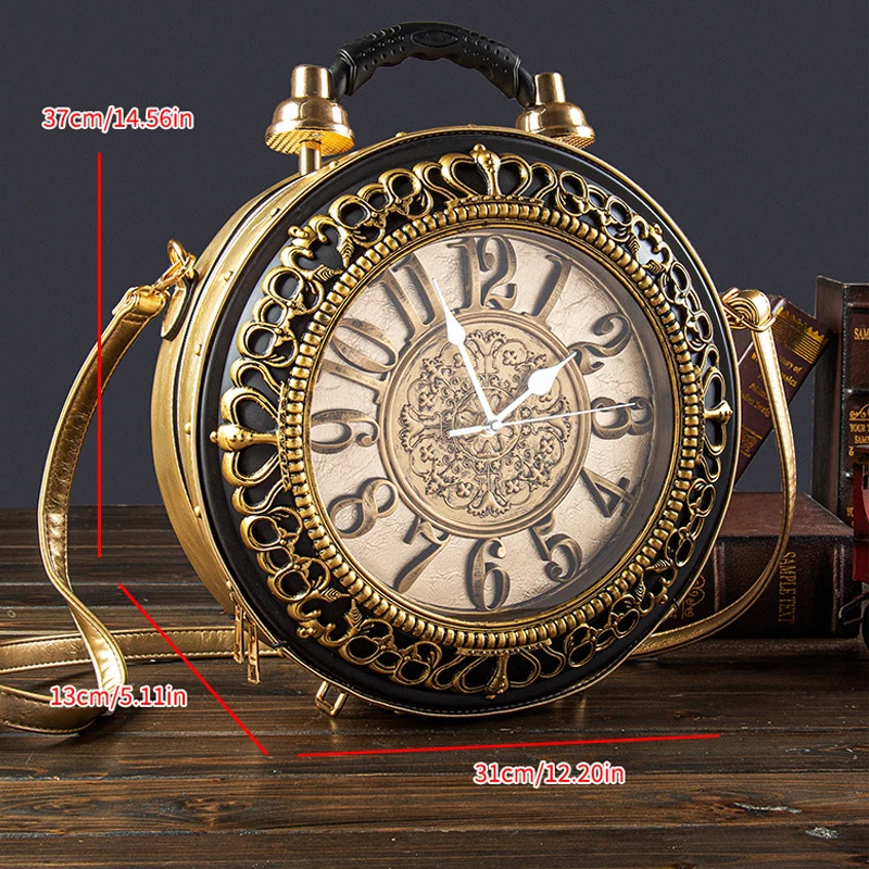 

Funny Clock-shaped Shoulder Bags Luxury Designer Purses and Handbags Funny Women's Round Bag Pu Leather Woman's Bag