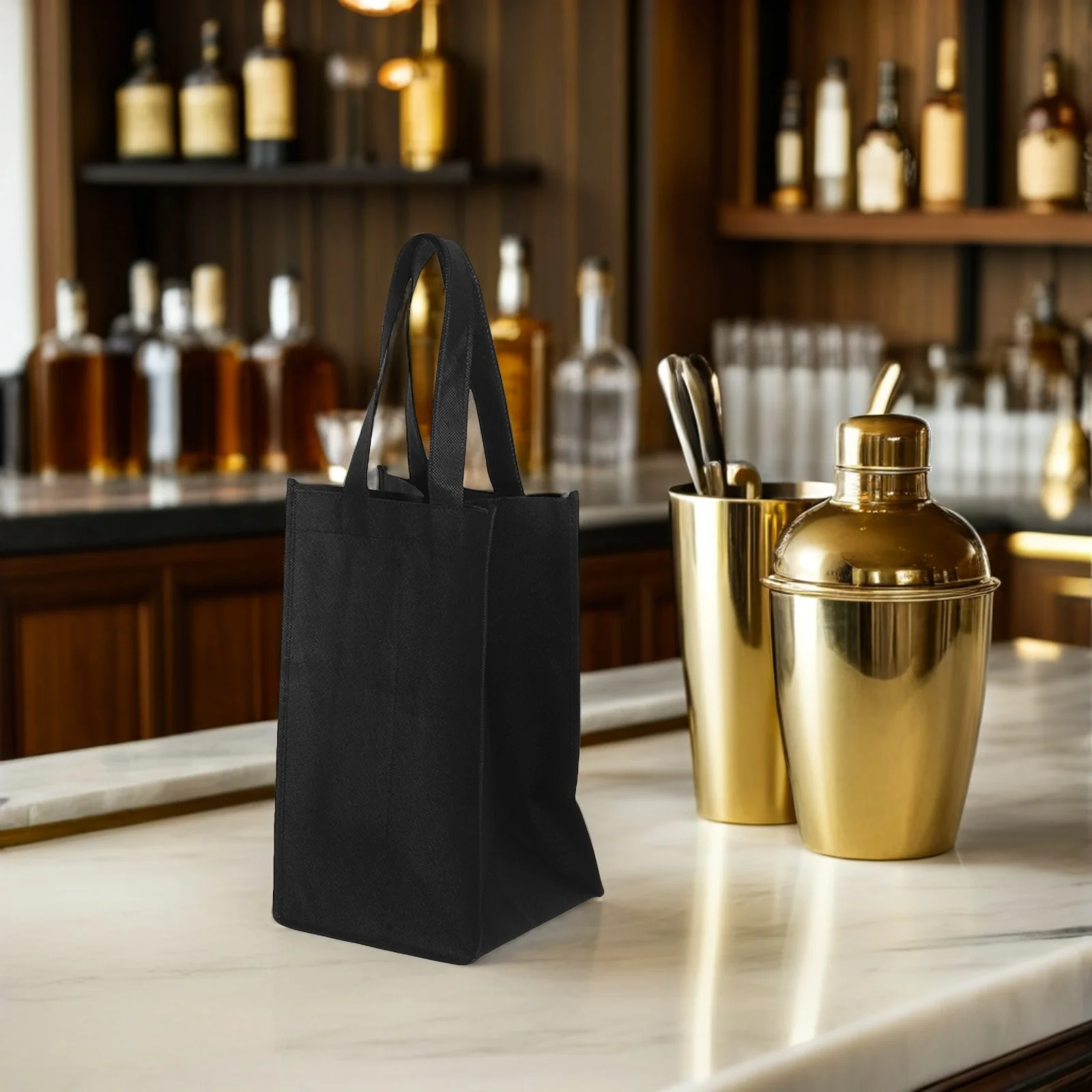 

4Pcs Fabric Thick Wine Carrier Tote Bag Reusable Non-Woven Wine Bottle Holder Party Gift Bag Beer Bottle Carrier Bags