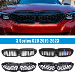 Parrilla delantera deportiva estilo M para BMW Serie 3 G20 rejilla negra diamante 318i 320i M340i M3 2019 2020 2021 2022 2023