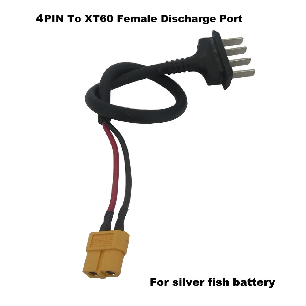 1pcs Silver Fish Battery Discharge Connector 4PIN To XT60 Female 30CM Length Can Be Customized