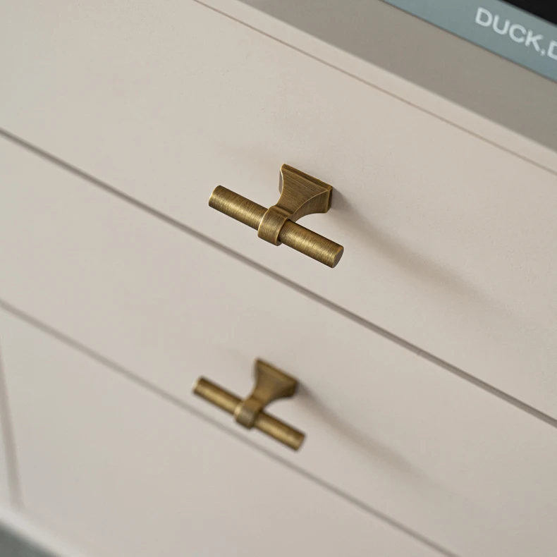 Antique brass drawer handle and T knob — supplier illustration 14